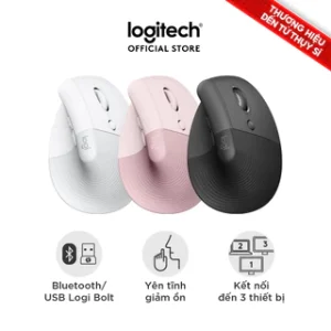 Chuột công thái học không dây Logitech Lift Vertical - Bluetooth | USB, giảm ồn, Win/ Mac