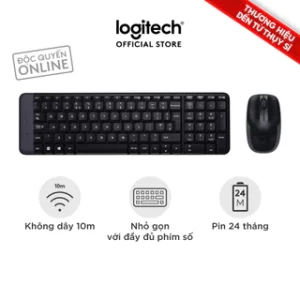Combo chuột phím không dây Logitech MK215 - nhỏ gọn, có phím số, 1 đầu thu USB